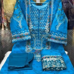 ADS-25008-স্টিচড জমজম সুইচ লন কটন থ্রি পিস